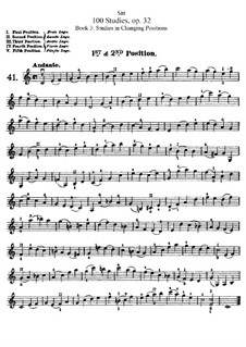 Hundred Studies for Violin, Op.32: Книга III by Ганс Зитт