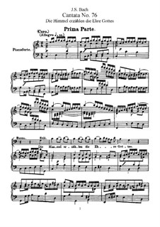 Die Himmel erzählen die Ehre Gottes, BWV 76: Аранжировка для голосов и фортепиано by Иоганн Себастьян Бах