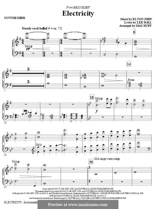 Electricity: Synthesizer part by Elton John