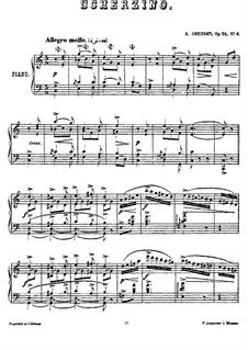 Четыре пьесы, Op.25: No.4 Скерцино by Антон Аренский