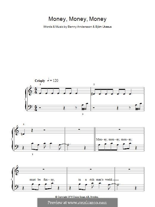 Money, Money, Money (ABBA): Для фортепиано by Benny Andersson, Björn Ulvaeus