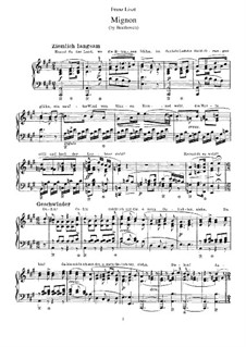 Транскрипция на тему 'Песнь Миньоны' Бетховена, S.468 No.1: Для фортепиано by Франц Лист