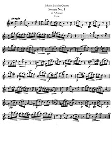 Соната для флейты и бассо континуо No.1, QV 1:152 Op.1: Сольная партия by Иоганн Иоахим Квантц