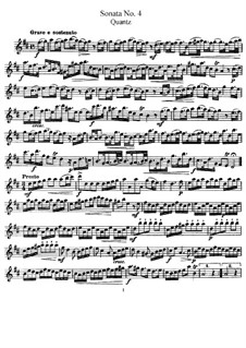 Соната для флейты и бассо континуо No.4, QV 1:48 Op.1: Сольная партия by Иоганн Иоахим Квантц