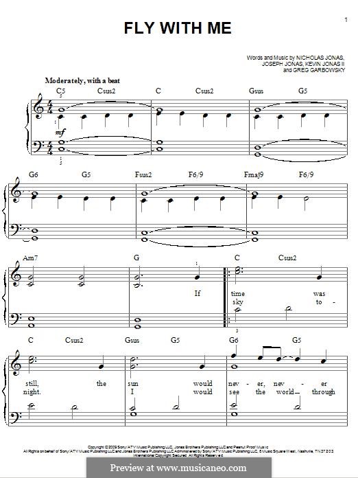 Fly with Me (Jonas Brothers): Для фортепиано by Greg Garbowsky, Joseph Jonas, Kevin Jonas Sr., Nicholas Jonas