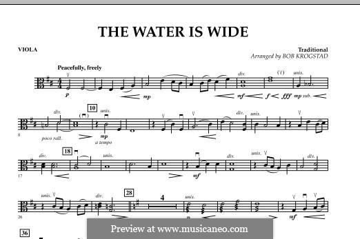 The Water is Wide (O Waly, Waly), Printable scores: Партия альта by folklore