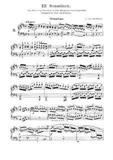 Три сонатины для фортепиано, WoO 47: Сонатина No.3 ре мажор (с аппликатурой) by Людвиг ван Бетховен