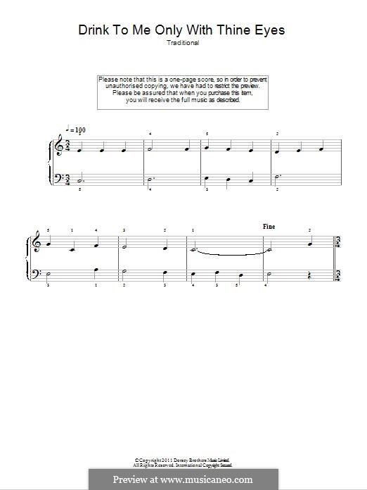 Drink to Me Only with Thine Eyes: Для фортепиано by folklore