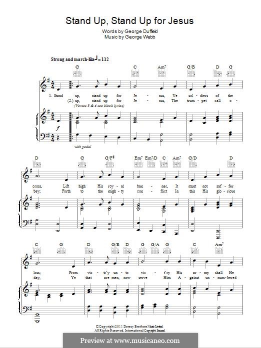 Stand Up for Jesus: Для голоса и фортепиано (или гитары) by George James Webb