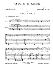 Chansons de marjolie: Chansons de marjolie by Теодор Дюбуа