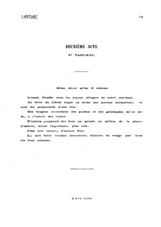 Антар: Акт II Сцена II, для голосов и фортепиано by Габриэль Дюпон