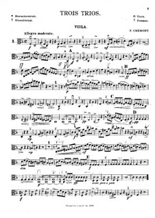 Три трио для скрипок и виолончели (или альта), Op.13: Партия альта by Пьер Кремон