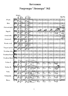 Леонора. Увертюра No.2 до мажор, Op.72a: Партитура by Людвиг ван Бетховен