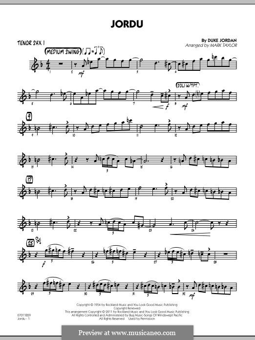 Jordu: Tenor Sax 1 part by Duke Jordan