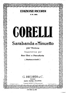 Сарабанда и менуэт: Партия II гобоя by Арканджело Корелли
