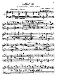Соната  для фортепиано No.4, Op.7: Для одного исполнителя by Людвиг ван Бетховен