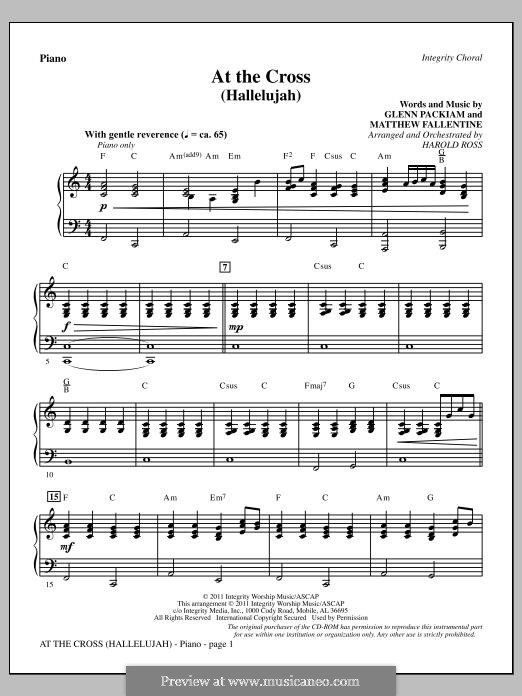 At The Cross (Hallelujah): Партия фортепиано by Glenn Packiam, Matthew Fallentine