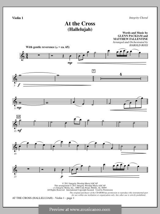 At The Cross (Hallelujah): Violin 1 part by Glenn Packiam, Matthew Fallentine
