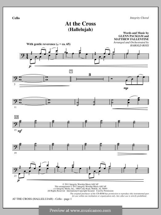 At The Cross (Hallelujah): Партия виолончели by Glenn Packiam, Matthew Fallentine