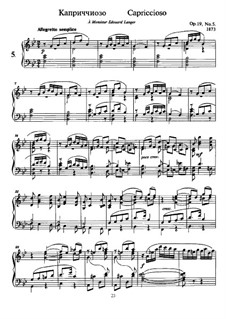 Шесть пьес для фортепиано, TH 133 Op.19: No.5 Каприччиозо by Петр Чайковский
