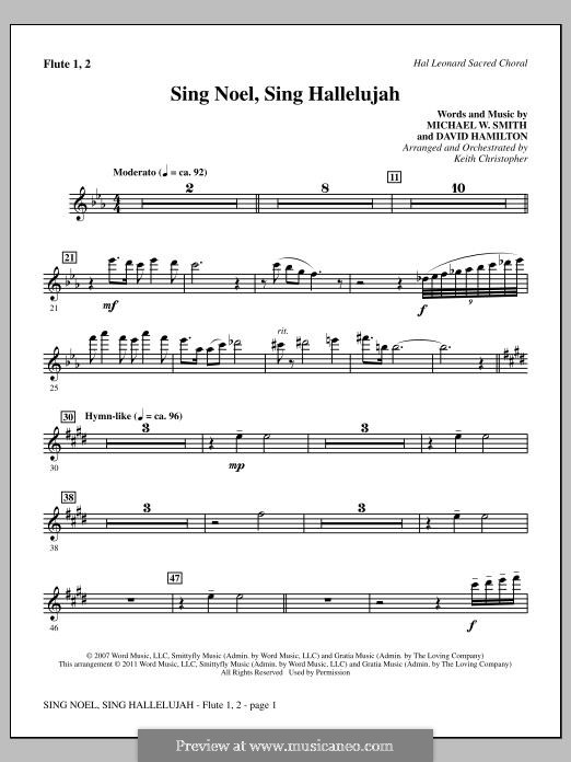 Sing Noel, Sing Hallelujah: Flute 1 & 2 part by Michael W. Smith, David Hamilton
