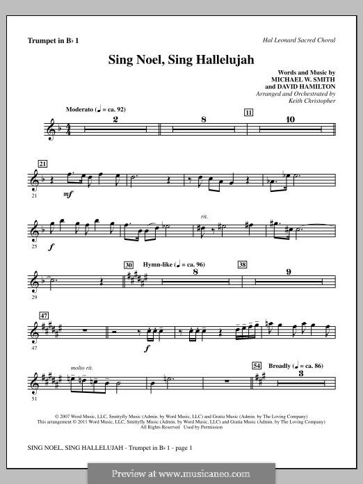 Sing Noel, Sing Hallelujah: Bb Trumpet 1 part by Michael W. Smith, David Hamilton