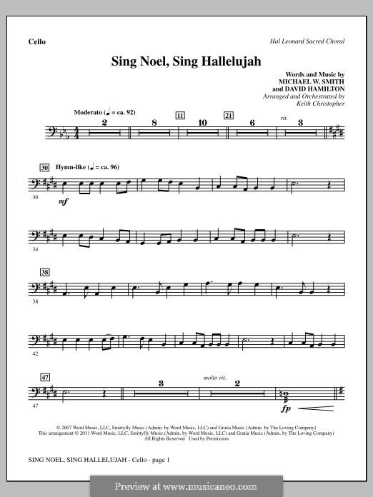 Sing Noel, Sing Hallelujah: Партия виолончели by Michael W. Smith, David Hamilton