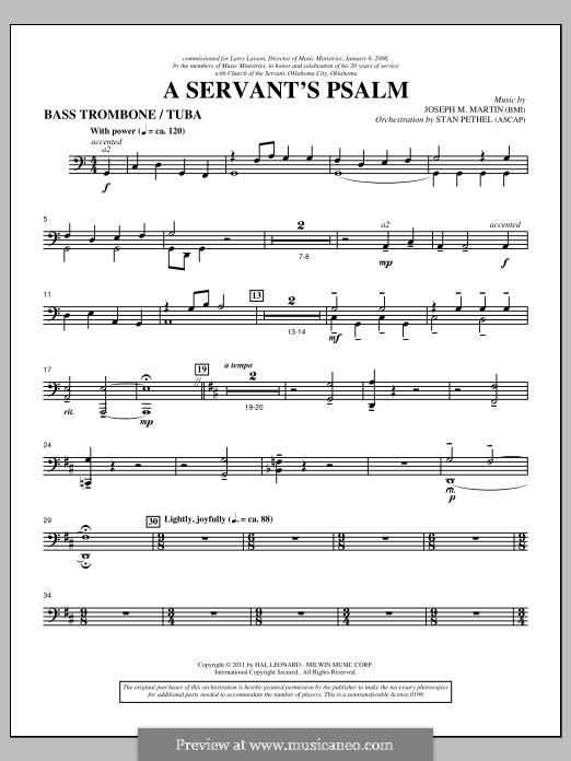 A Servant's Psalm: Bass Trombone/Tuba part by Joseph M. Martin