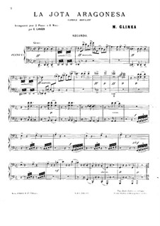 Арагонская хота: Для двух фортепиано в 8 рук – партия I фортепиано by Михаил Глинка