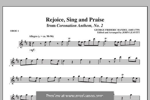 Rejoice, Sing and Praise: Oboe 1 part by Георг Фридрих Гендель