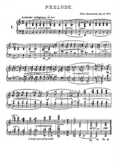Двадцать четыре прелюдии, Op.17: Прелюдия No.1 до мажор by Феликс Блуменфельд