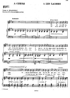 Шесть французских романсов, TH 108 Op.65: No.5 Слезы by Петр Чайковский