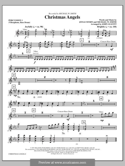 Christmas Angels: Percussion 1 part by Jonas Myrin, Michael W. Smith