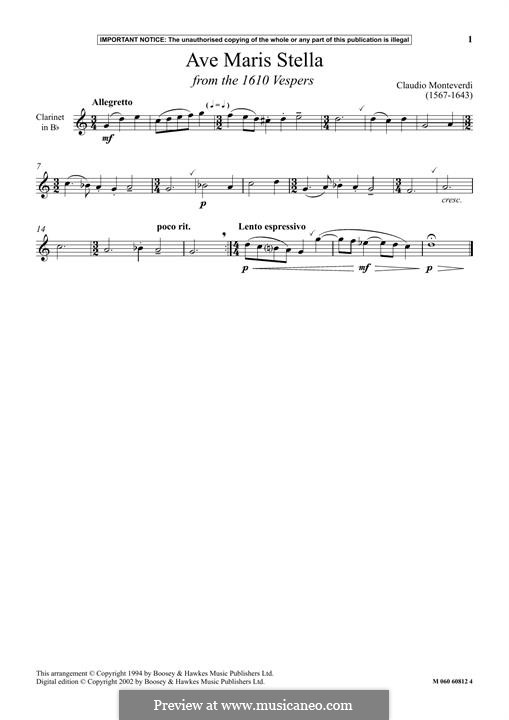 Ave Maris Stella (from The 1610 Vespers): Ave Maris Stella (from The 1610 Vespers) by Клаудио Монтеверди