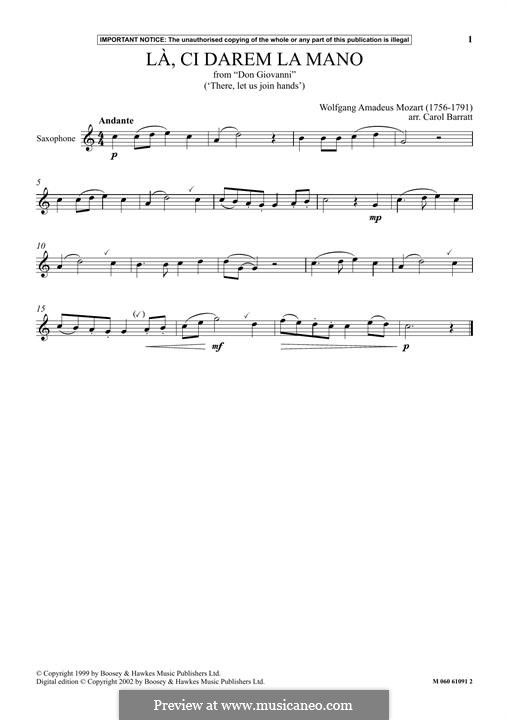 Ручку, Церлина, дай мне: Для саксофона by Вольфганг Амадей Моцарт