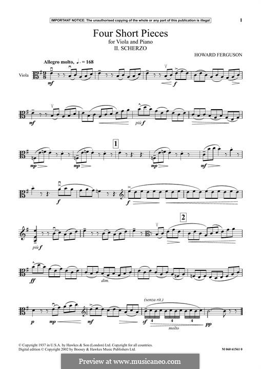 Four Short Pieces for Viola and Piano: II. Scherzo by Howard Ferguson