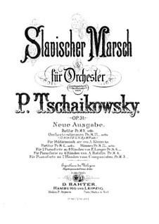 Славянский марш, TH 45 Op.31: Для двух фортепиано в восемь рук – партия первого фортепиано by Петр Чайковский