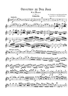 Увертюра: Для скрипки и фортепиано в четыре руки – партия скрипки by Вольфганг Амадей Моцарт