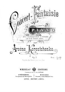Концерт-фантазия для фортепиано с оркестром, Op.3: Версия для двух фортепиано в 4 руки by Арсений Корещенко
