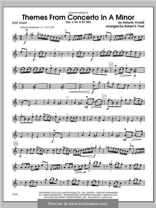 Концерт для двух скрипок и струнных No.8 ля минор , RV 522: Themes, for strings – Violin 2 part by Антонио Вивальди
