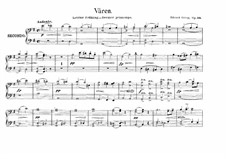 Две элегические мелодии, Op.34: No.2 Våren, for Piano Four Hands by Эдвард Григ