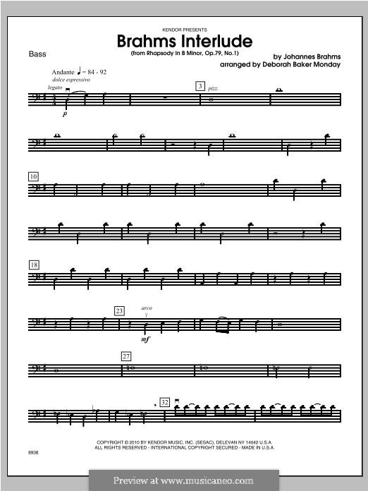 Две рапсодии, Op.79: Rhapsody No.1. Interlude – bass part by Иоганнес Брамс