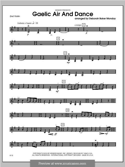 Gaelic Air and Dance (Parting Glass & Collin's Reel): Violin 2 part by Unknown (works before 1850)