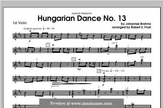 Танец No.13 ре мажор: Violin 1 part by Иоганнес Брамс