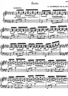 Trois Morceaux, Op.30: Этюд No.1 соль-бемоль мажор by Ахиллес Алфераки