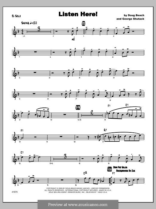 Listen Here!: Featured (instrument in B flat) part by George Shutack