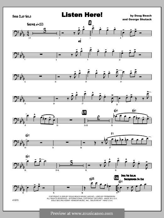 Listen Here!: Featured (bass clef instrument) part by George Shutack