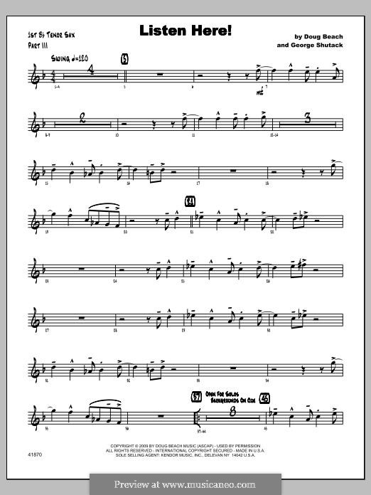 Listen Here!: Tenor Sax 1 part by George Shutack