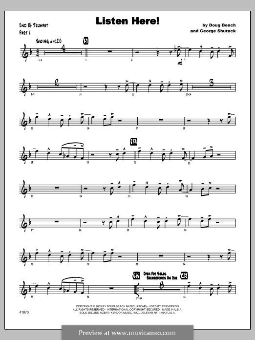 Listen Here!: Trumpet 2 part by George Shutack