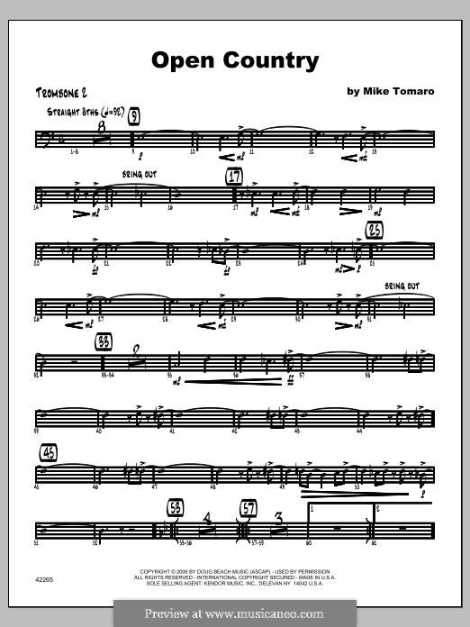 Open Country: Trombone 2 part by Mike Tomaro